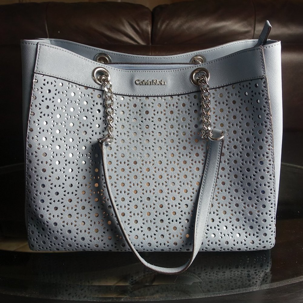 Calvin Klein Light Blue Floral Bag